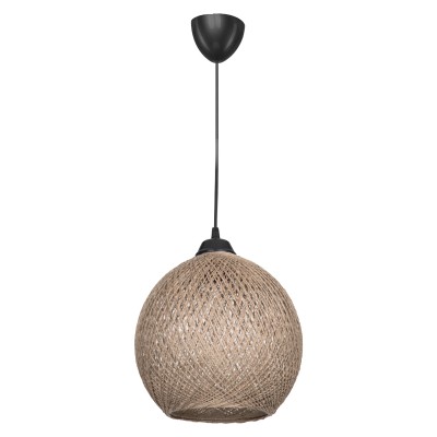 suspension luminnaire  E27 marron-noir D22x65 cm