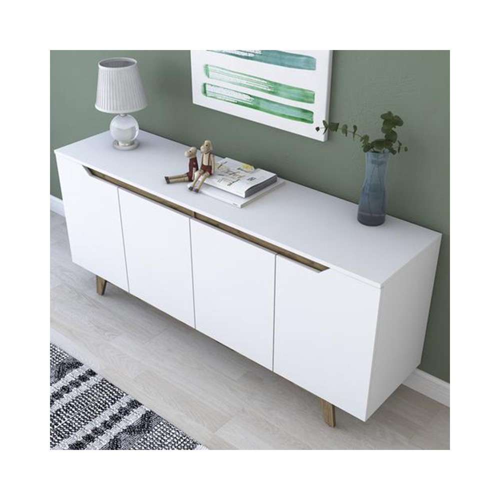 Buffet Rafaelo Bois noyer blanc 180x45x78,5 cm