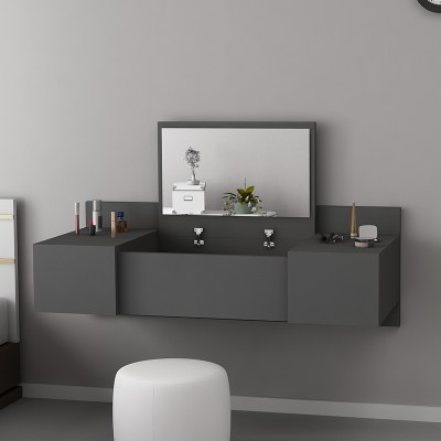 Coiffeuse suspendue avec miroir Tabia anthracite 100x39x33cm