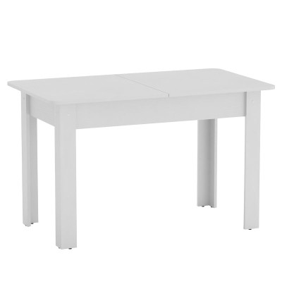 Table à manger Quiin extensible blanche 120-174x70x73,5cm
