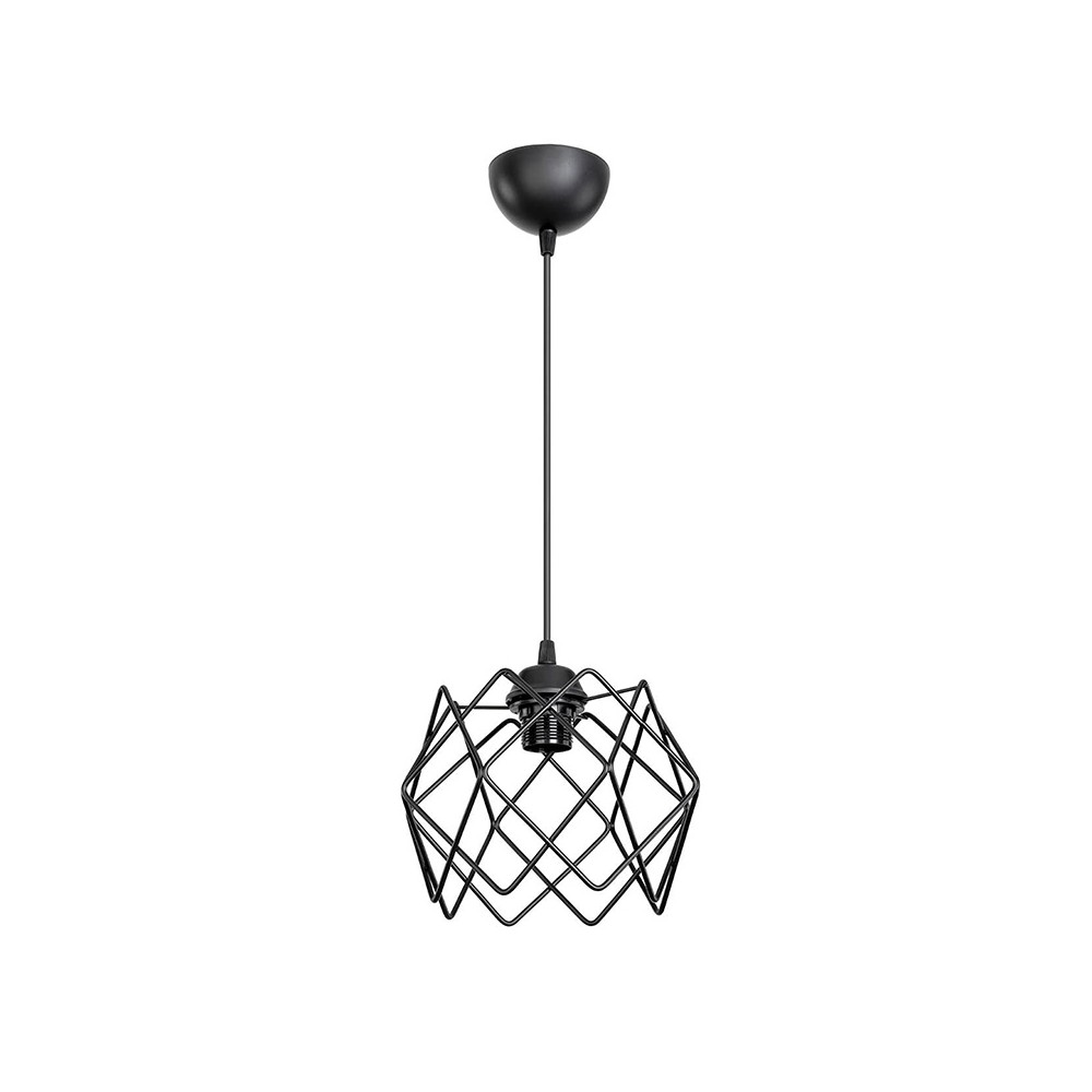 Suspension luminaire Plafonnier Ε27 métal noir D23,5x60 cm