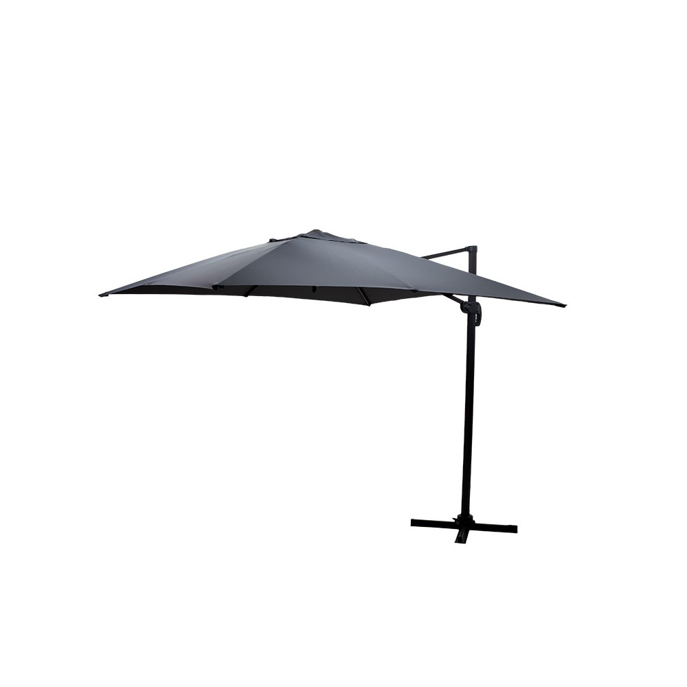 Parasol de jardin suspendu 360 degrés Raffaella aluminium 3x3m anthracite