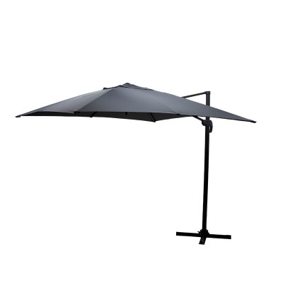 Parasol de jardin suspendu 360 degrés Raffaella aluminium 3x3m anthracite