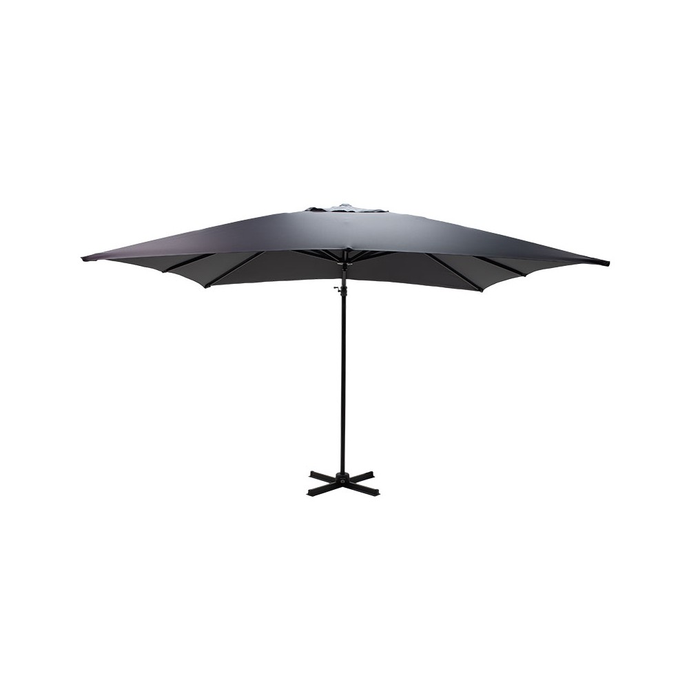 Parasol de jardin suspendu 360 degrés Raffaella aluminium 3x3m anthracite