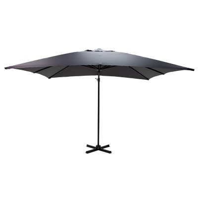 Parasol de jardin suspendu 360 degrés Raffaella aluminium 3x3m anthracite