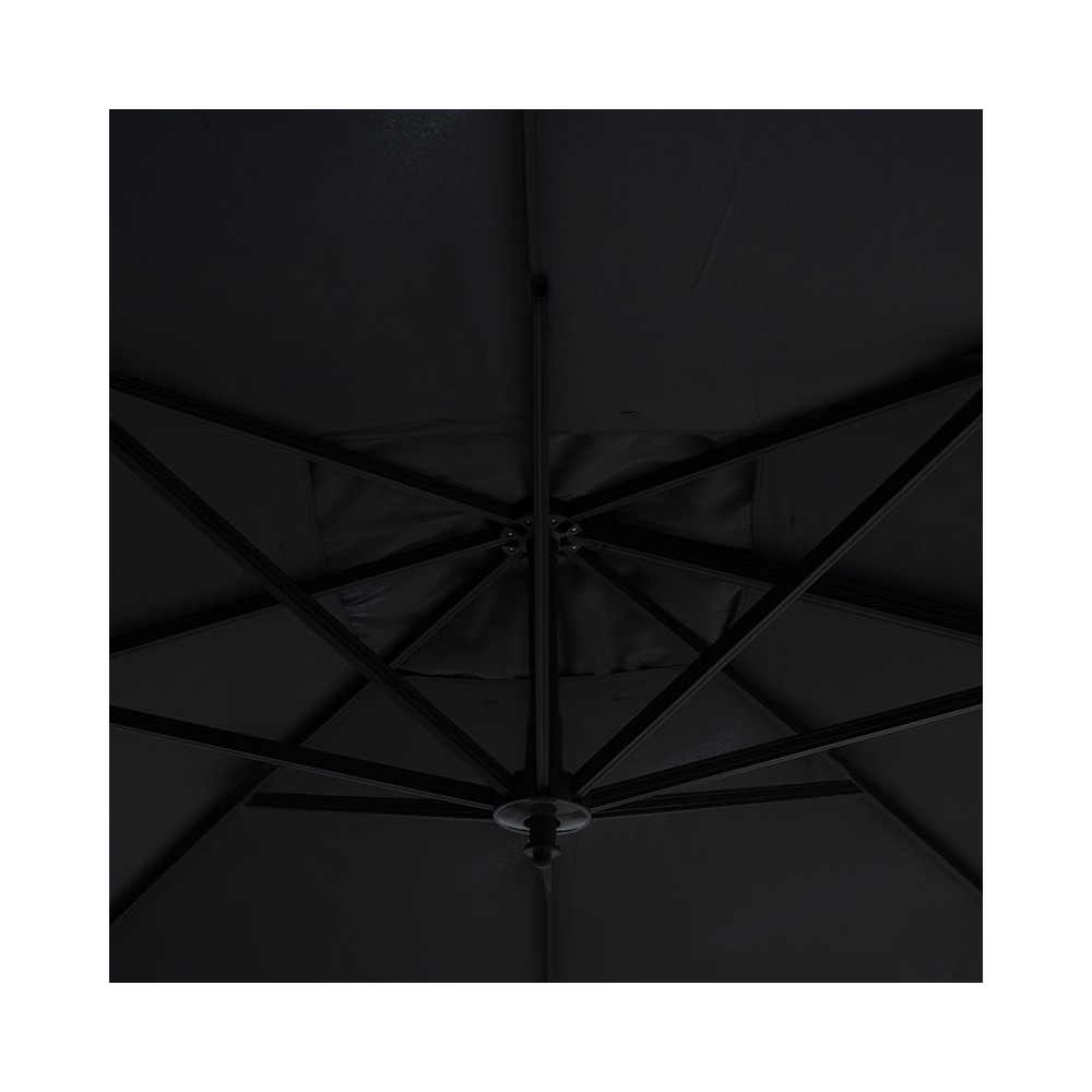 Parasol de jardin suspendu 360 degrés Raffaella aluminium 3x3m anthracite