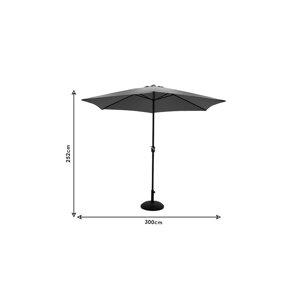 Parasol de jardin  rond aluminium Φ3m rouge