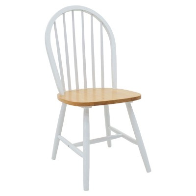 Ensemble Table + chaise salle à manger  5pcs Alice- MDF naturel-blanc D106x78cm