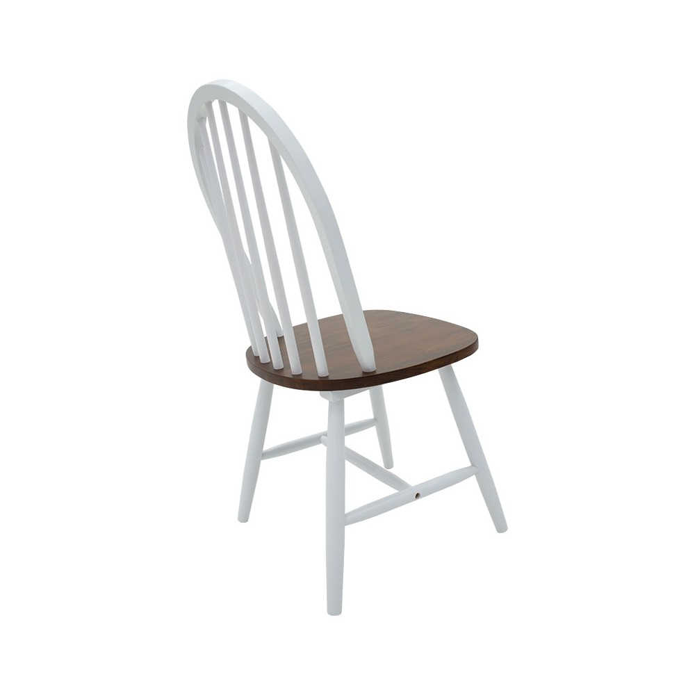 Ensemble Table + chaise salle à manger  5 pièces Alice- MDF noyer-blanc 120x75x74cm
