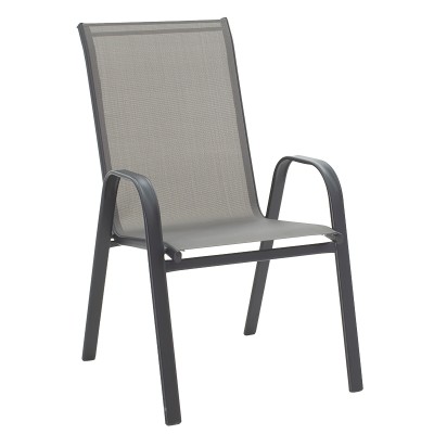 Chaise de jardin Calan métal gris-textlene gris