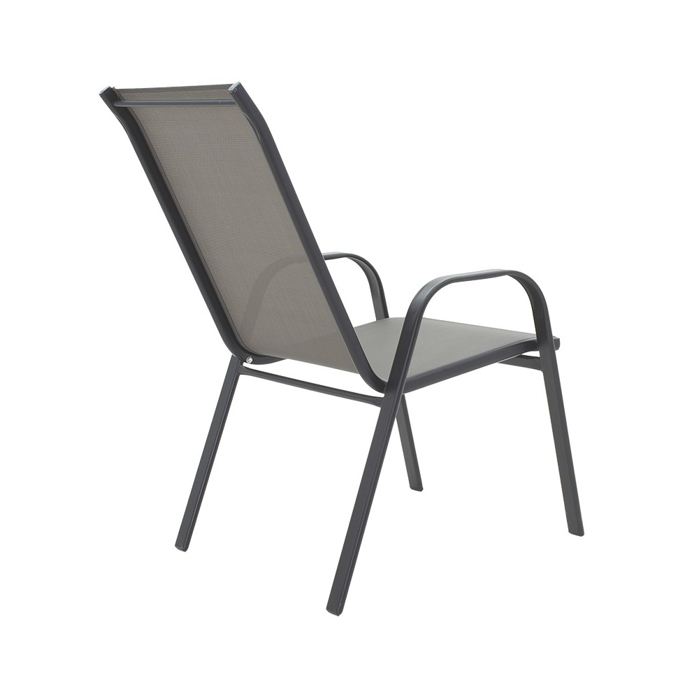 Chaise de jardin Calan métal gris-textlene gris