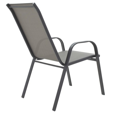 Chaise de jardin Calan métal gris-textlene gris