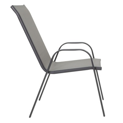 Chaise de jardin Calan métal gris-textlene gris