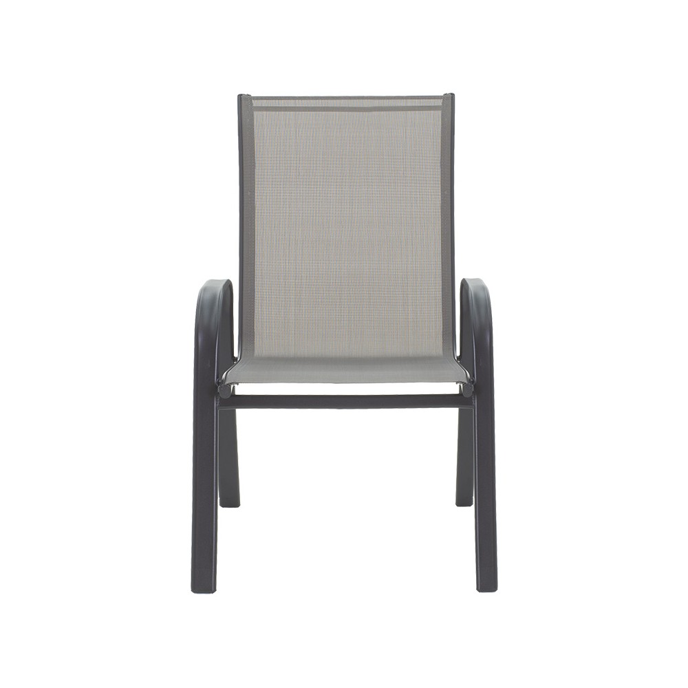 Chaise de jardin Calan métal gris-textlene gris