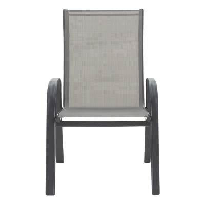 Chaise de jardin Calan métal gris-textlene gris