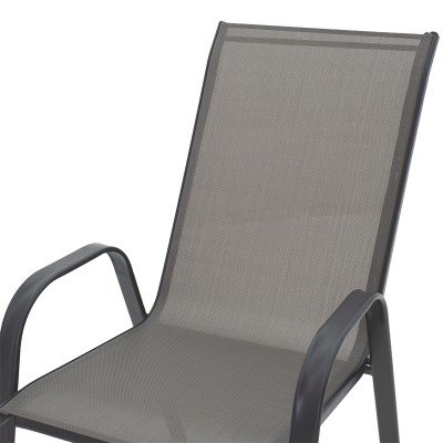 Chaise de jardin Calan métal gris-textlene gris