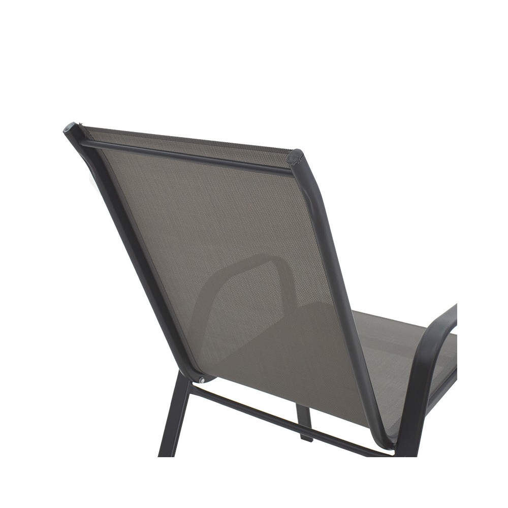 Chaise de jardin Calan métal gris-textlene gris