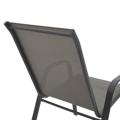 Chaise de jardin Calan métal gris-textlene gris