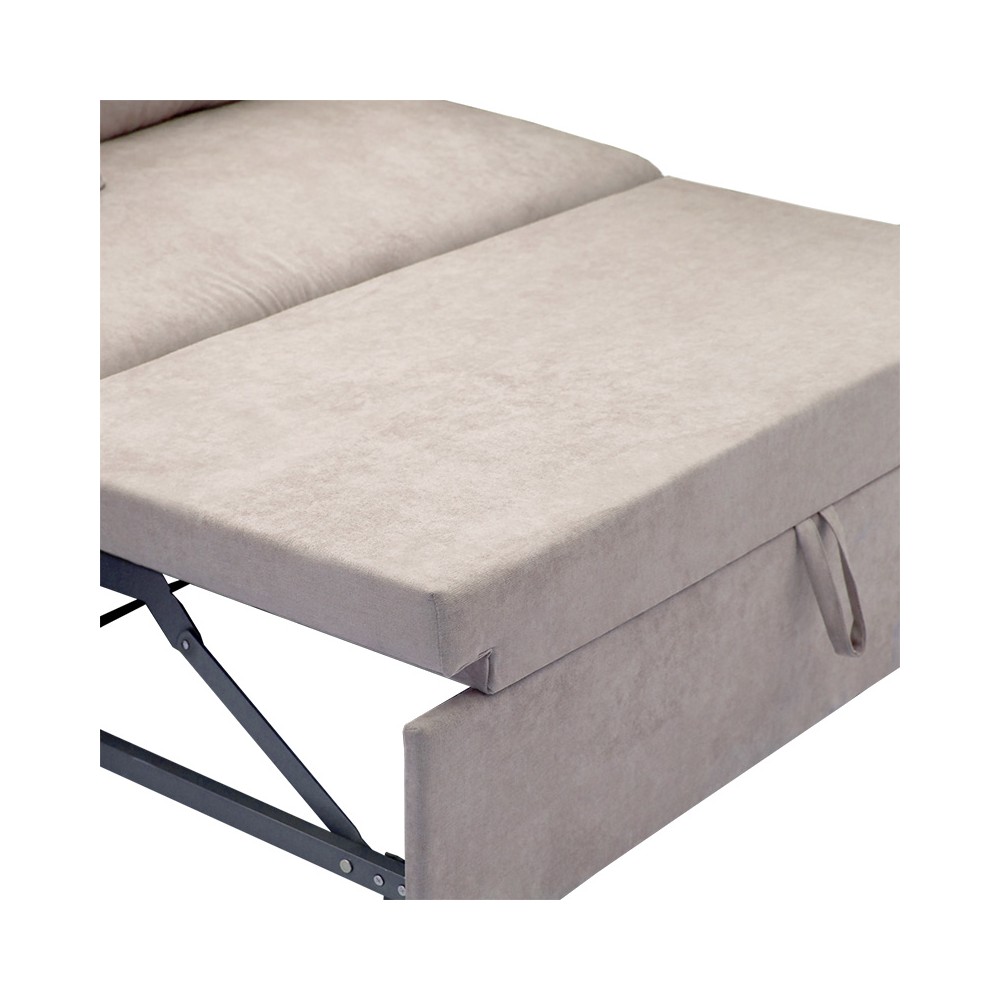 Canapé convertible lit d'angle reversible Lilian tissu beige 225x148x81cm