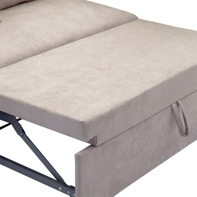 Canapé convertible lit d'angle reversible Lilian tissu beige 225x148x81cm