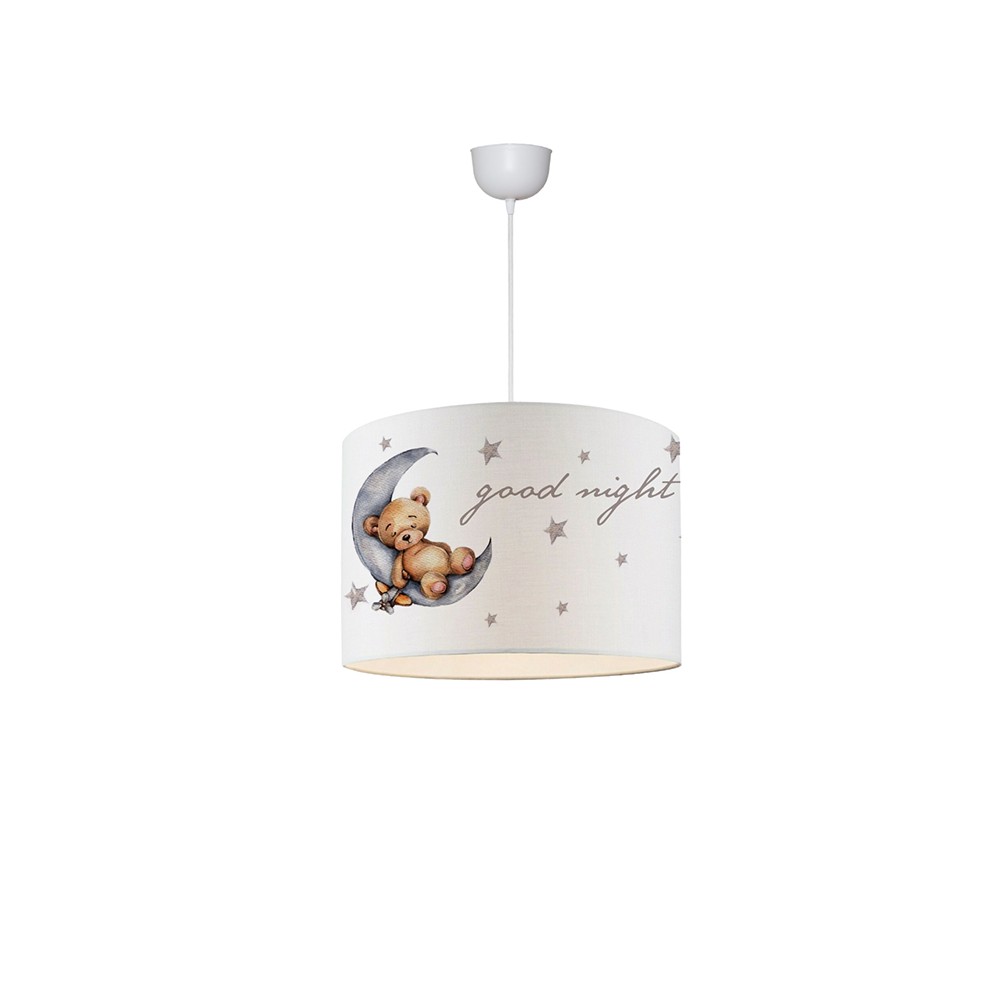 Plafonnier suspension luminaire pour enfant  E27 blanc-gris D28x20cm