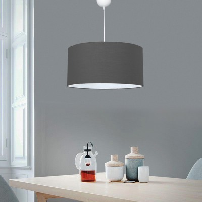 suspension luminaire Plafonnier  E27 gris D38x70 cm