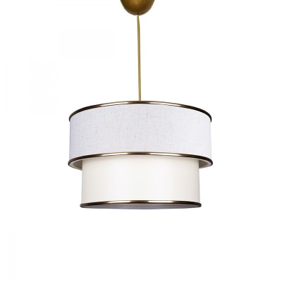 Plafonnier suspension luminaire  E27 écru-crème-doré D30x20cm