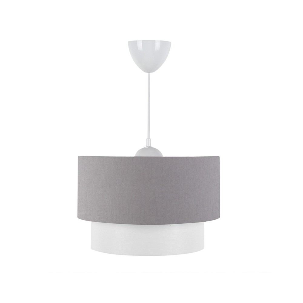 Plafonnier suspension luminaire  E27 blanc-gris D30x20cm