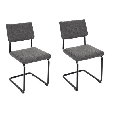 Lot de 2 Chaises Alban gris chiné 56x47x84cm