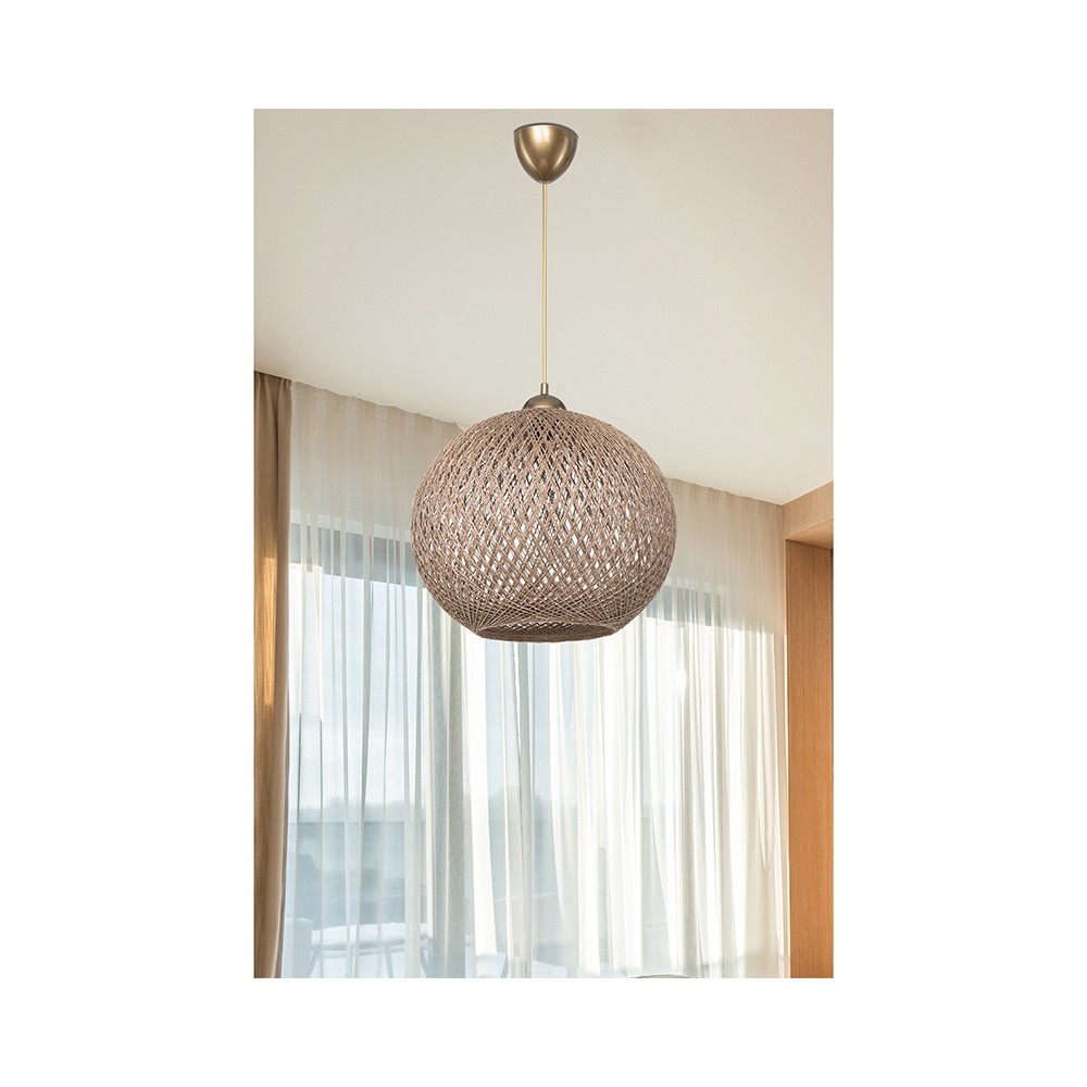 suspension luminnaire Plafonnier Ε27 marron D38x75cm