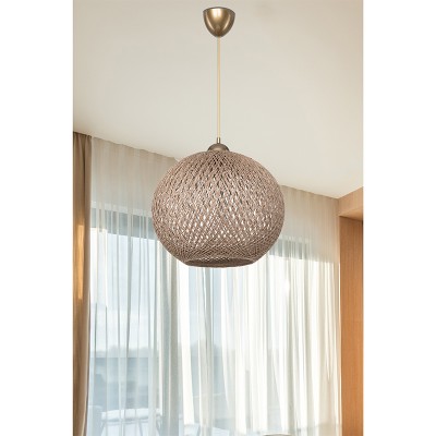 suspension luminnaire Plafonnier Ε27 marron D38x75cm