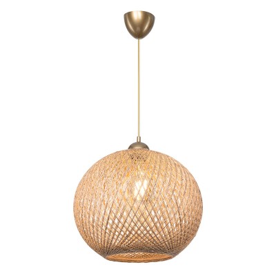 suspension luminnaire Plafonnier Ε27 marron D38x75cm