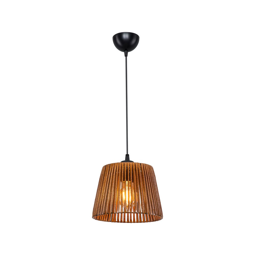 Plafonnier suspension luminaire Å27 marron D20x15cm
