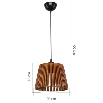Plafonnier suspension luminaire Å27 marron D20x15cm