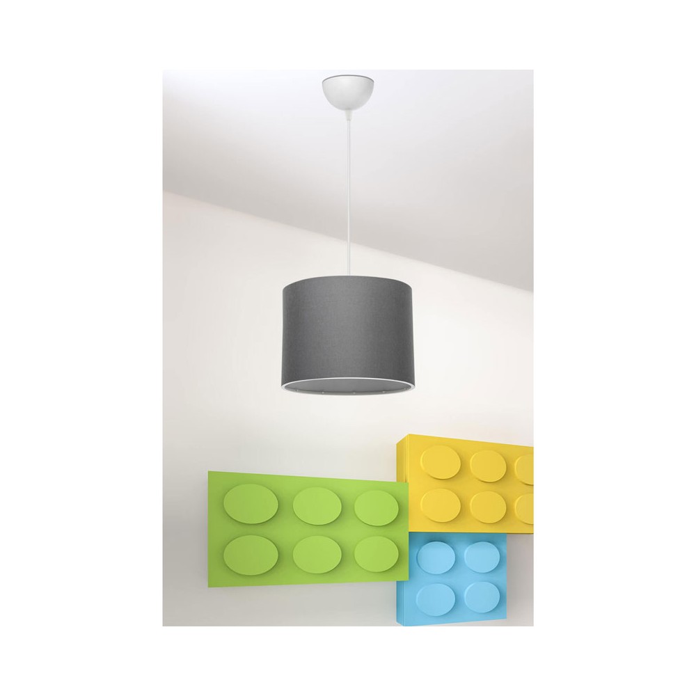 Suspension luminaire Plafonnier  Ε27 gris-blanc D22x60cm