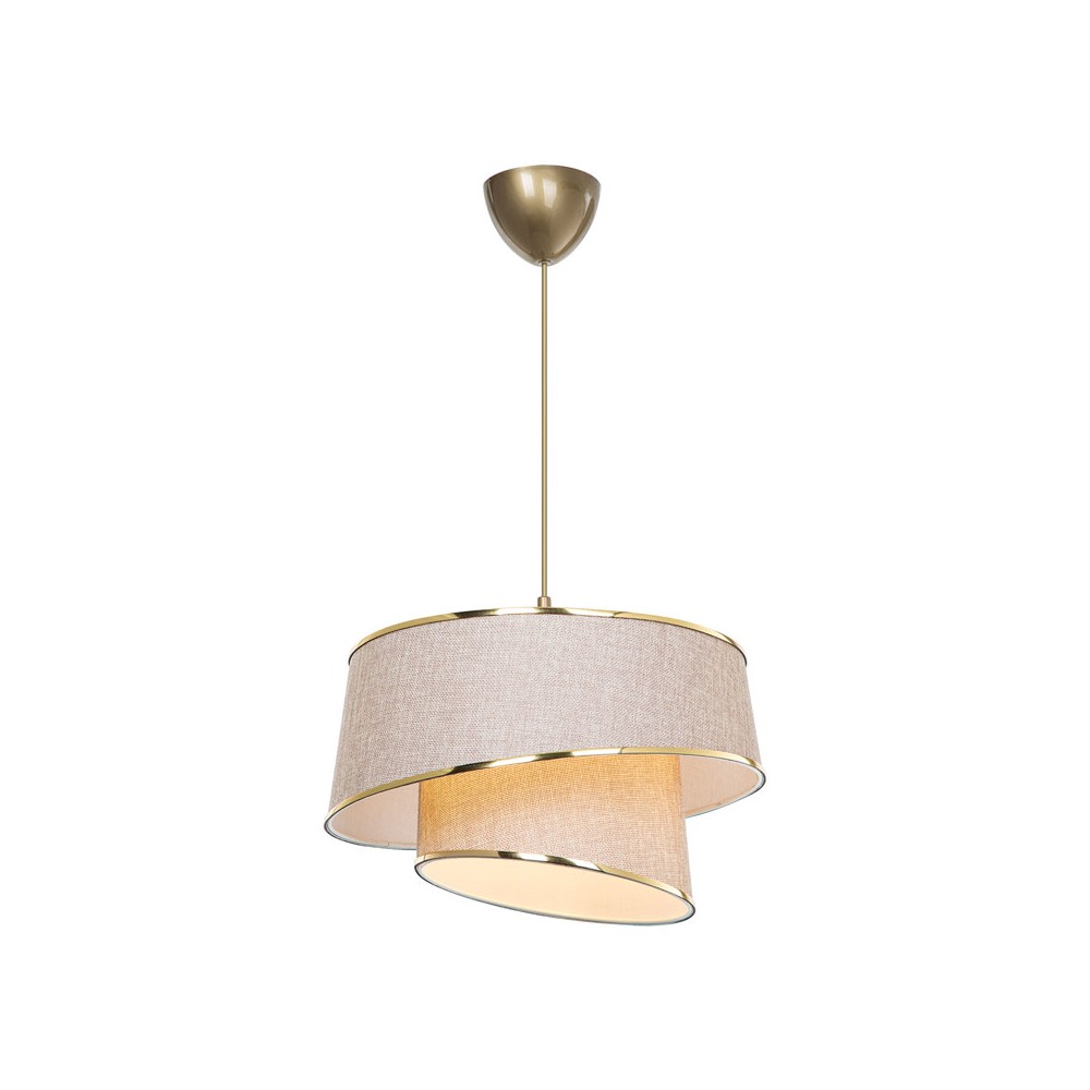 suspension luminaire Plafonnier Ε27 beige-marron-doré D 32,5x65 cm