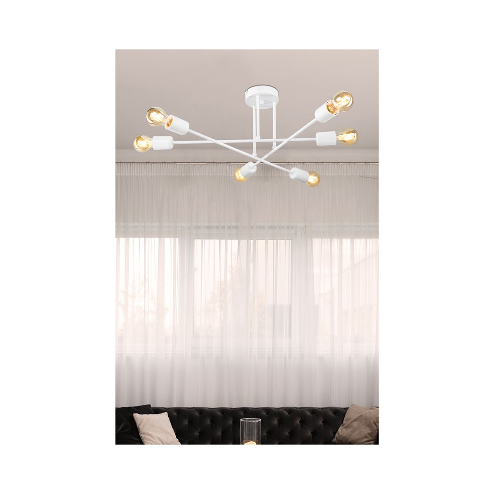 Plafonnier suspension luminaire Å27 blanc D61x25cm