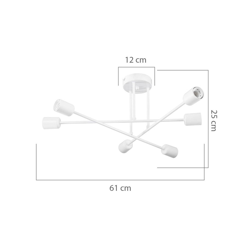 Plafonnier suspension luminaire Å27 blanc D61x25cm