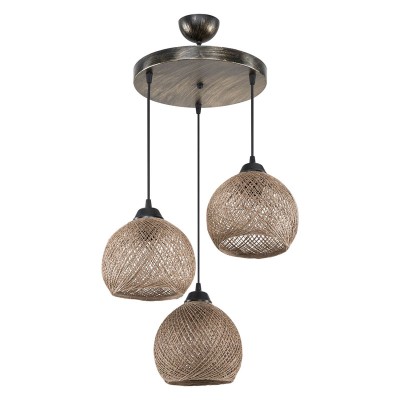 Plafonnier suspension luminaire Å27 marron D40x75cm