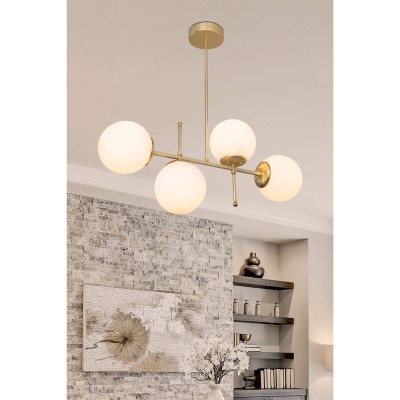Suspension luminaire Plafonnier  Ε27 doré 70x20x65cm