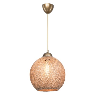 Suspension luminaire Plafonnier Leshia Ε27 marron D26x72cm