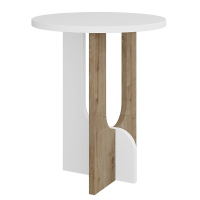 Table d'appoint Luna blanc-naturel D40x47 cm