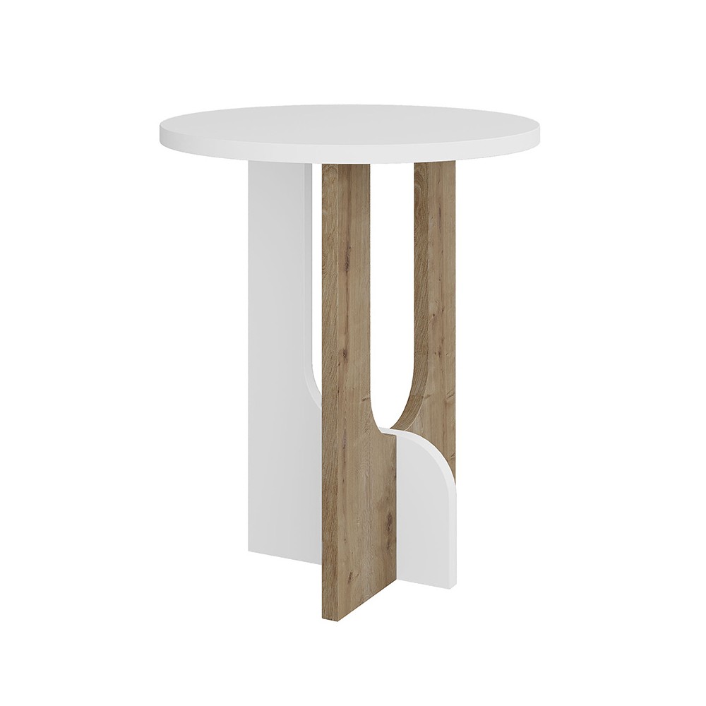 Table d'appoint Luna blanc-naturel D40x47 cm