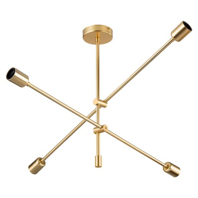 Plafonnier suspension luminaire E27 doré 90x90x55cm