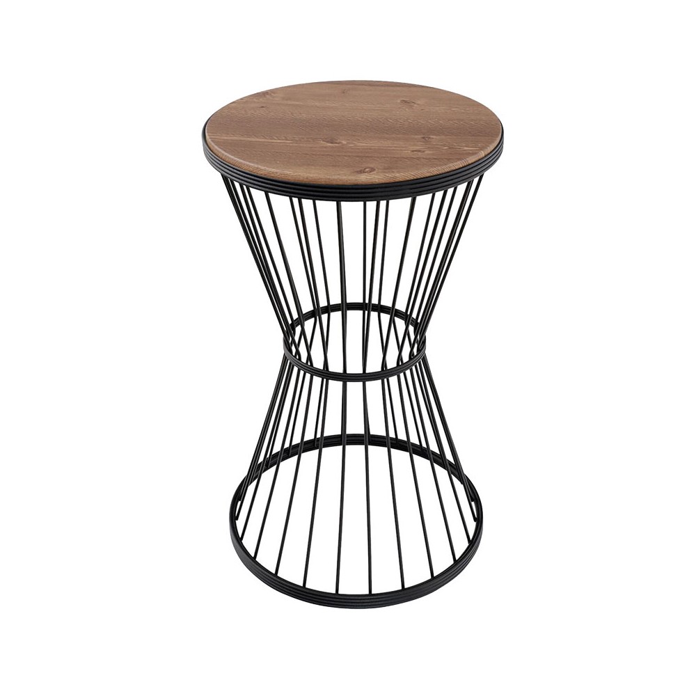 Table d'appoint Yava noyer-noir D35x58cm Table d'appoint Yava noyer-noir D35x58cm