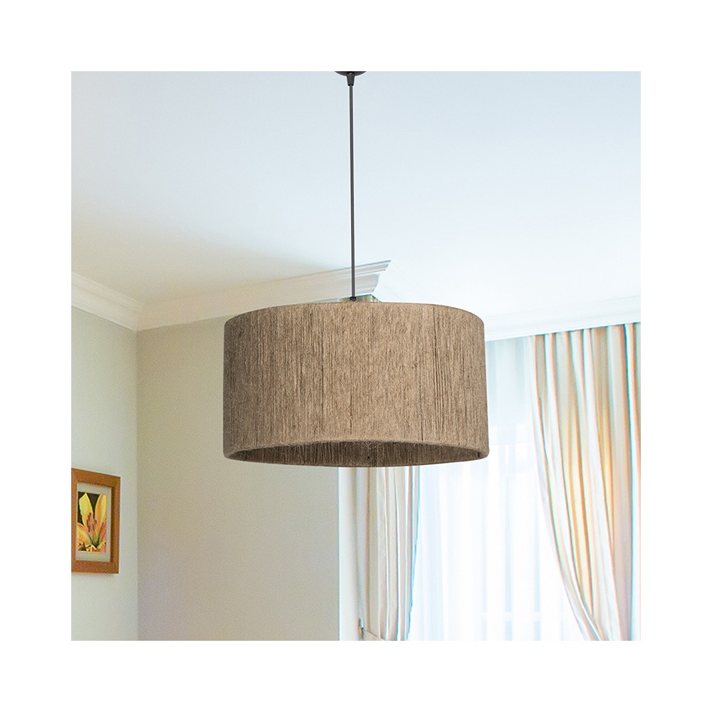 Suspension luminaire Plafonnier  Ε27 marron D40x75cm
