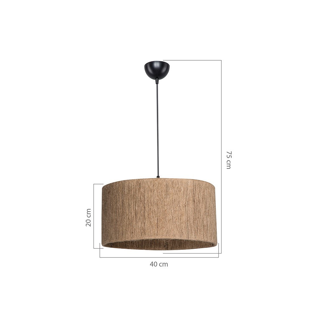 Suspension luminaire Plafonnier  Ε27 marron D40x75cm