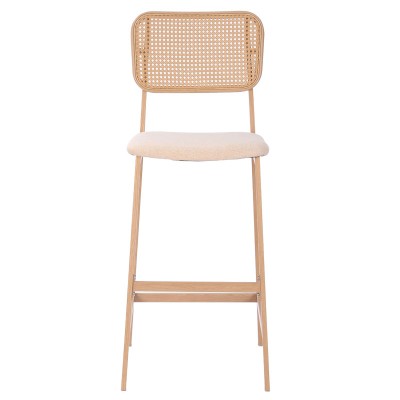 Tabouret de bar métal tissu beige
