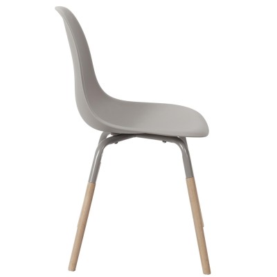 Chaise Phénix Taupé pied en bois