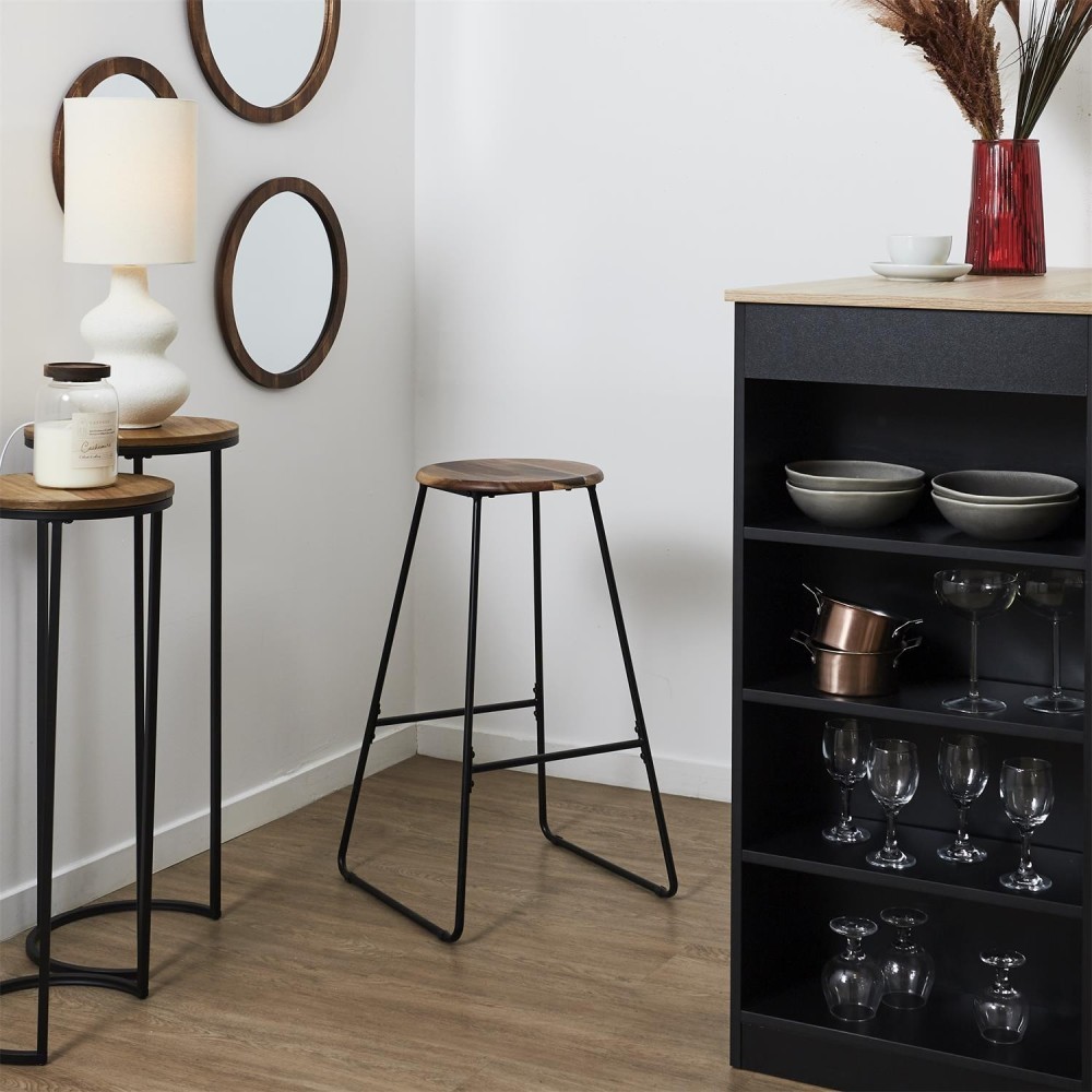 Tabouret De Bar "acacia" 70cm Naturel